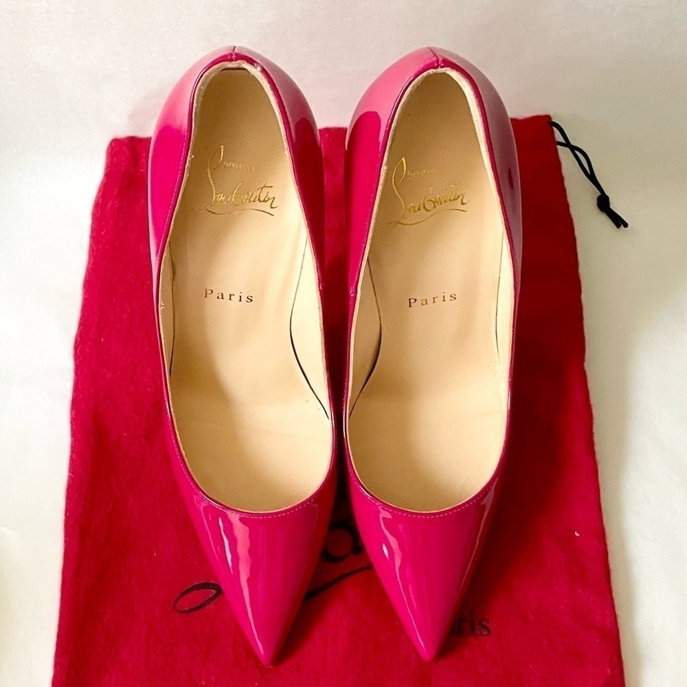 Christian Louboutin So Kate 100mm stiletto, hot pink, patent leather EU38.5 - Picture 4 of 9